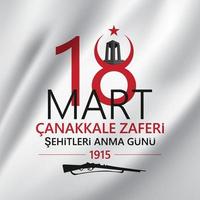 maart 18 canakkale zege kaart ontwerp. verjaardag van de canakkale zege. Turks canakkale zaferi 18 mart 1915. vector illustratie