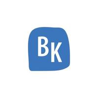 bk eerste gebaseerd logo Aan blauw embleem. gemakkelijk logo ontwerp. geschikt voor organisatie, bedrijf, bedrijf, merk, school, en industrie. vector