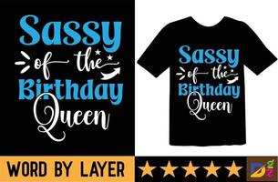 brutaal van de verjaardag koningin SVG t overhemd ontwerp vector