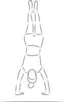 handstand, vector. hand- getrokken schetsen. vector