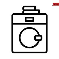 het wassen machine met wasserij lijn icoon vector
