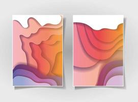 oranje en paarse golven achtergrond instellen vector