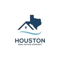 Texas houston echt landgoed logo vector illustratie, overstroming houston logo kan gebruik voor uw handelsmerk, branding identiteit of reclame merk