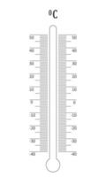 verticaal Celsius thermometer mate schaal. grafisch sjabloon voor meteorologisch meten gereedschap vector