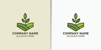 landbouw logo ontwerp sjabloon, elegant biologisch logo sjabloon vector