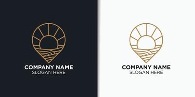 elegant strand hotel logo ontwerp vector, reizen logo sjabloon vector