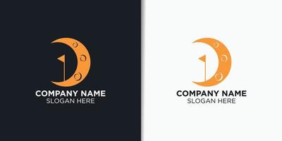 golf en maan logo ontwerp vector, sport logo sjabloon vector