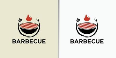 vector wijnoogst retro rustiek bbq rooster barbecue barbecue logo