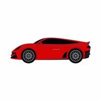 platte pictogramstijl sport rode auto. thema vervoer, stadsleven en milieu. rijst auto voertuig op witte achtergrond. auto vector cartoon ontwerp illustratie