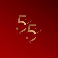 55 jaar verjaardag viering elegante nummer vector sjabloon ontwerp illustratie