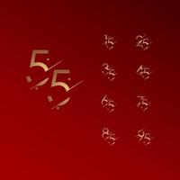 55 jaar verjaardag viering elegante nummer vector sjabloon ontwerp illustratie