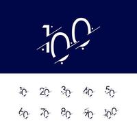 100 jaar verjaardag viering elegante nummer vector sjabloon ontwerp illustratie