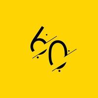 60 jaar verjaardag viering elegante nummer vector sjabloon ontwerp illustratie