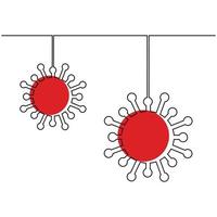 covid-19 doorlopend symbool van één regel. enkele viruspathogeen geïsoleerd op een witte achtergrond. coronavirus teken concept handgetekende minimalisme ontwerp. bewustwording met coronavirus. vector illustratie