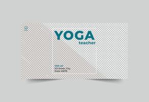 yoga instructeur sociaal media banier vector