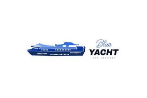 luxe reis schip logo ontwerp met modern concept in blauw kleur vector