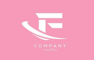 roze wit f alfabet brief logo icoon met zucht. creatief sjabloon ontwerp voor bedrijf en bedrijf vector