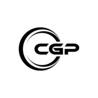 cgp brief logo ontwerp in illustratie. vector logo, schoonschrift ontwerpen voor logo, poster, uitnodiging, enz.