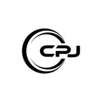 cpj brief logo ontwerp in illustratie. vector logo, schoonschrift ontwerpen voor logo, poster, uitnodiging, enz.