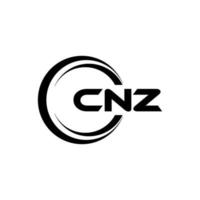 cnz brief logo ontwerp in illustratie. vector logo, schoonschrift ontwerpen voor logo, poster, uitnodiging, enz.