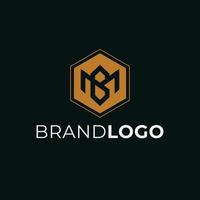 m b brief logo ontwerp. luxe merk logo logotype vector