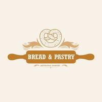 brood en gebakje logo ontwerp. ambachtelijk bakkerij logotype vector