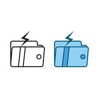 portemonnee logo icoon illustratie kleurrijk en schets vector