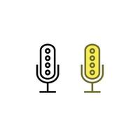 microfoon logo icoon illustratie kleurrijk en schets vector