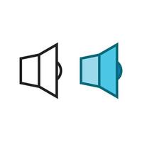 luidspreker logo icoon illustratie kleurrijk en schets vector