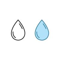 water laten vallen logo icoon illustratie kleurrijk en schets vector