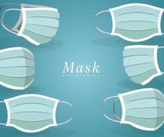 medisch blauw maskers vectorontwerp vector