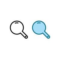 vergroten glas logo icoon illustratie kleurrijk en schets vector