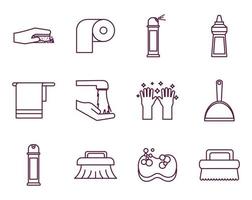 schoonmaak service icon set vector