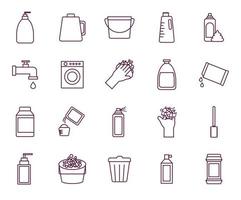 schoonmaak service icon set vector