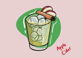 hand- getrokken alcoholisch drinken en cocktail appel cider Aan geïsoleerd achtergrond, vector illustratie