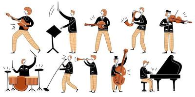 jazz muziekfestival cartoon karakter vectorillustratie. vector