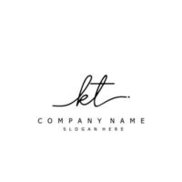 eerste kt handschrift van handtekening logo vector
