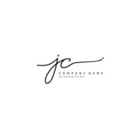 eerste jc handschrift van handtekening logo vector