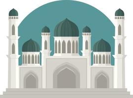 vlak modern Islamitisch moskee gebouw illustratie. geschikt voor diagrammen, kaart, infografieken, illustratie, en Ramadan groet kaarten vector