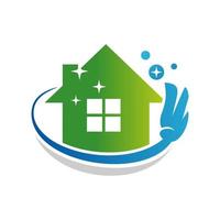 huis schoonmaak onderhoud bedrijf logo sjabloon vector