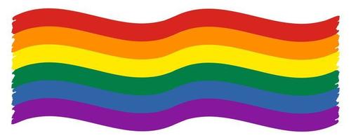 breed golvend trots vlag. regenboog lgbt symbool icoon. vlak vector illustratie