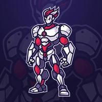 futuristische cyborg robot mascotte karakter logo voor e-sport toernooi of gaming team vector