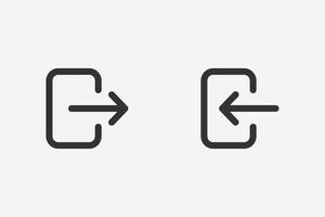 Log in en uitloggen vector icoon. zwart invoeren en Uitgang icoon. log in, log uit lineair icoon, vector illustratie.