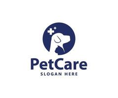 huisdier zorg logo met hond, en kat, symbolen vector logo sjabloon