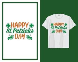 gelukkig st Patrick dag t overhemd typografie ontwerp vector illustratie