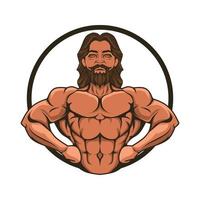 bodybuilder logo of symbolen vector illustratie