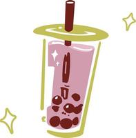 sparkly boba icoon met macro esthetisch stijl vector