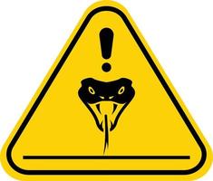 slangen waarschuwing teken. vector illustratie van geel driehoek teken met giftig slang icoon binnen. risico van slangenbeet. risico symbool. gevaarlijk Oppervlakte. hoog waarschijnlijkheid van vergiftiging met reptiel venijn.