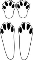 schattig konijn voetafdrukken. geïsoleerd illustratie Aan een wit achtergrond. vector illustratie.