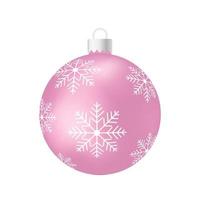 roze roos kerstboom speelgoed of bal volumetrische en realistische kleurenillustratie vector